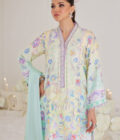 Paz Aqua Shirt And Dupatta - Image 4