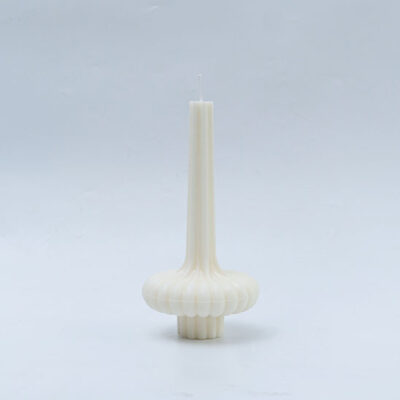 Ribbed Taper Pillar Candle