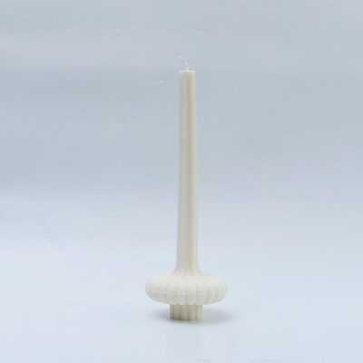 Ribbed Taper Pillar Candle - Image 3