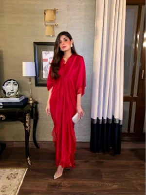 Sia Kaftan In Ruby Red