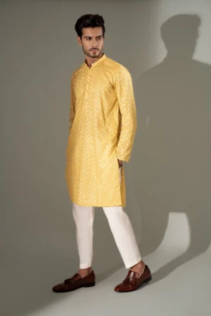 Pastel Yellow Kurta Pajama Set