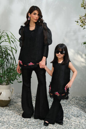 Black Sparkle Rose With Pants