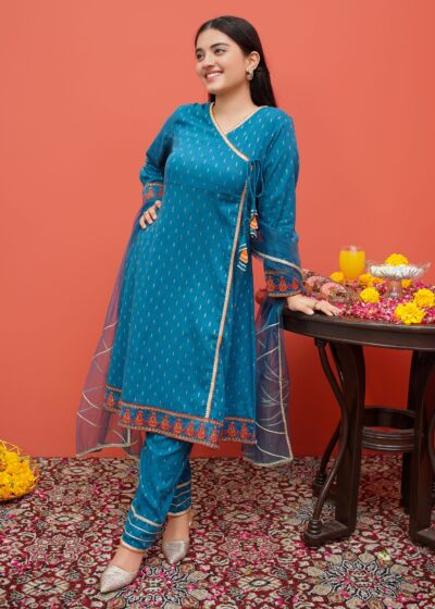 Cotton Embroidered 3 Piece Suit | 8375