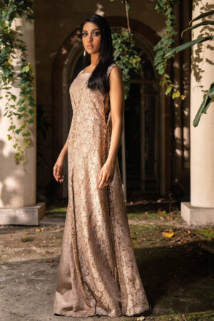 Crystal Lace Gown With Jumpsuit