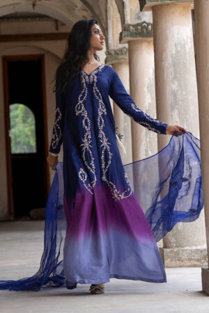 Midnight Ombre Silk With Pants