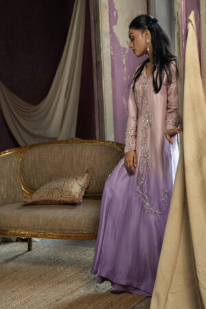 Lilac Ombre Silk With Pants