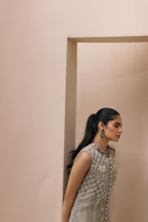 Emaan Silver Grey Coat