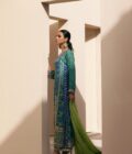Sabeen Turquoise Gotaa Kaftan - Image 6