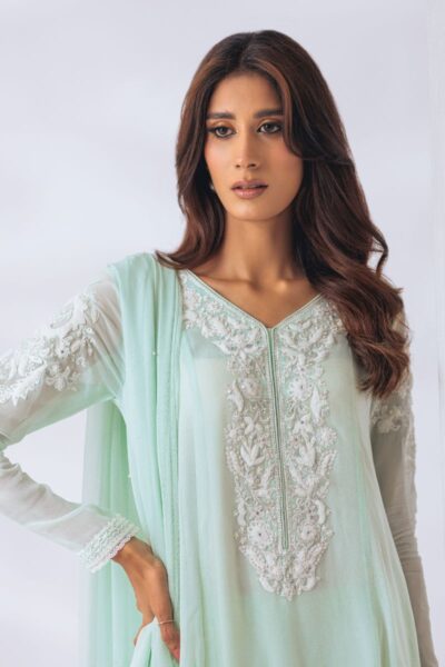 Khayal by Shaista Hasan - Pastel dream - Pure Georgette - 3 Piece - Image 4