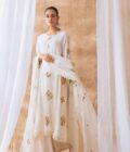 Khayal by Shaista Hasan - Glistening Pearl - Shimmer Georgette - 3 Piece - Image 6