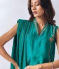 Khayal by Shaista Hasan - Persian Green - Silk Net - 3 Piece - Image 4