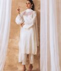 Khayal by Shaista Hasan - Gleaming pearl - Cotton & Chiffon - 3 Piece - Image 5