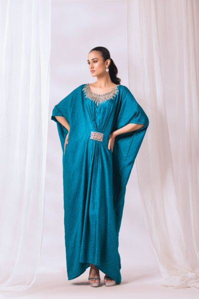 Khayal by Shaista Hasan - Kaftan - Silk Kaftan - 1 Piece - Image 6