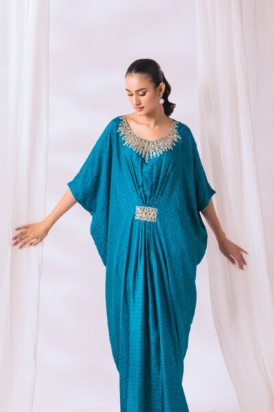 Khayal by Shaista Hasan - Kaftan - Silk Kaftan - 1 Piece - Image 5