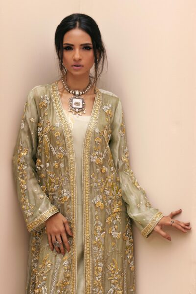 Maheen Sea Green Silk Set - Image 6