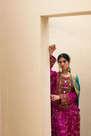 Fariha Plum Embellished Kaftan