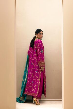 Fariha Plum Embellished Kaftan