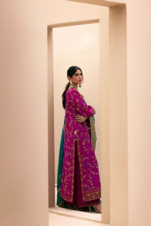 Fariha Plum Embellished Kaftan