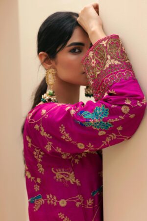 Fariha Plum Embellished Kaftan
