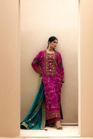 Fariha Plum Embellished Kaftan
