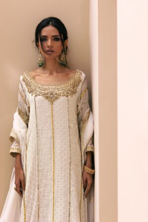 Zarmeen White Chikankari Dhaka