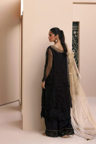 Zunaira Black Gold Chiffon Set - Image 5