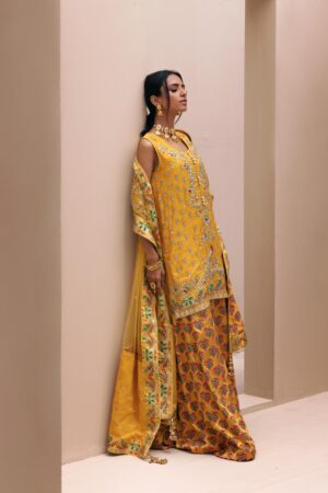 Nargis Yellow Dhaka Pant Set