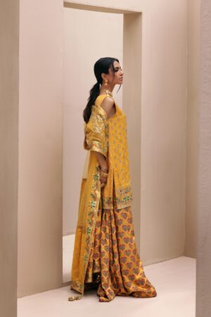 Nargis Yellow Dhaka Pant Set
