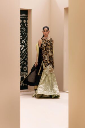 Maya Black Seagreen Gharara