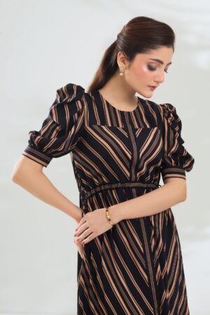 Black Stripes Long Dress