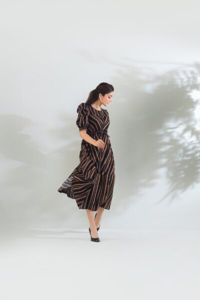 Black Stripes Long Dress - Image 5