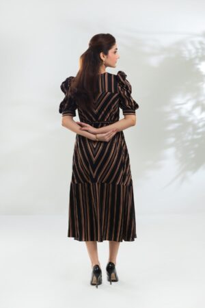 Black Stripes Long Dress