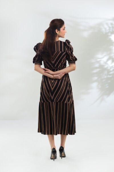 Black Stripes Long Dress - Image 4