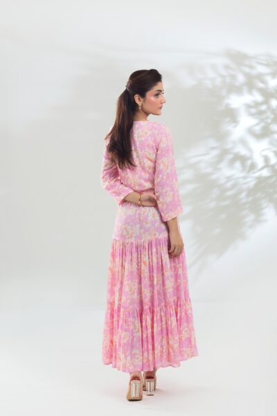 True Pink Floral Skirt Set - Image 6