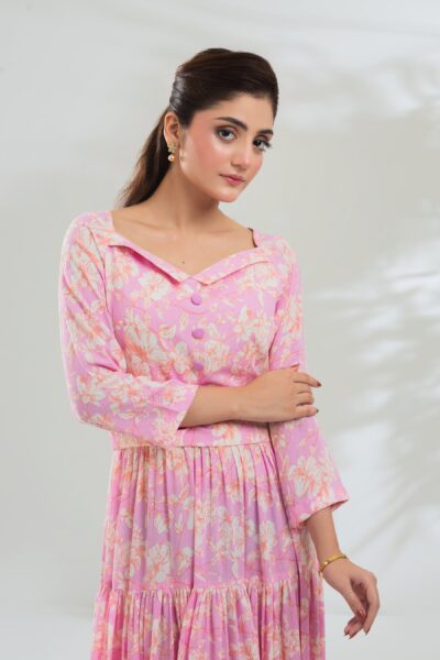 True Pink Floral Skirt Set - Image 4