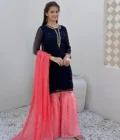 Navy Blue Chiffon 3Pc - Image 4