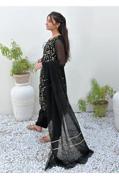 Black Luxury Embroidered Chiffon - Image 4