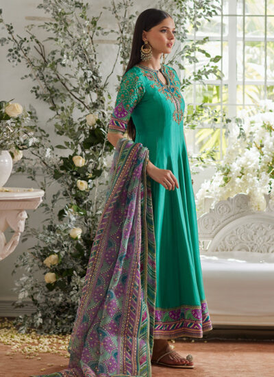 Ilyana Sea Green Kalidaar - Image 4