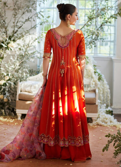 Kusum Burnt Orange Kalidaar and Dupatta - Image 3