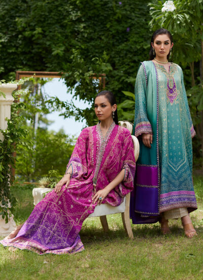 Leisha Teal Ombre Shirt And Dupatta - Image 8