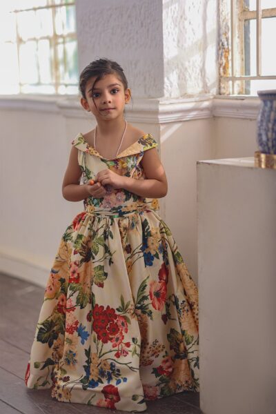 Margaret Silk Frock For Little Girls