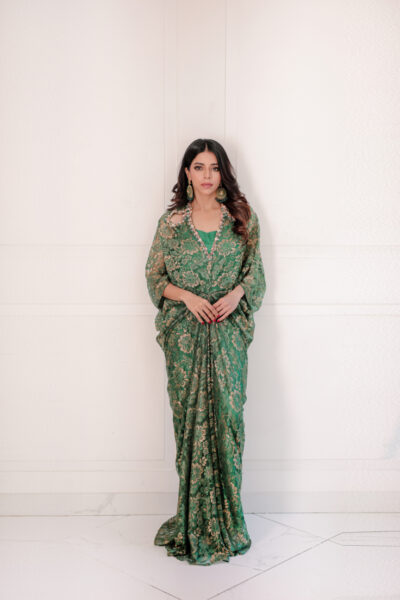 Sumara Emerald Lace Kaftan Set