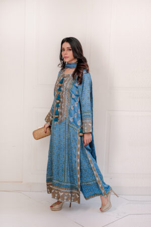 Anvaya Green Beige Shawl Set