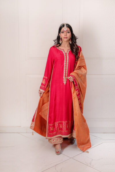 Shana Red Dori Silk Set
