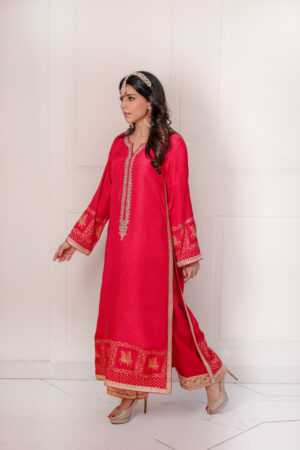 Shana Red Dori Silk Set