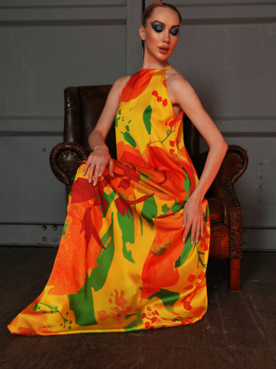 Marilyn Orange Dress - Image 2