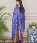 Purple Short Boxy Shirt With Silk Pants - Image 3