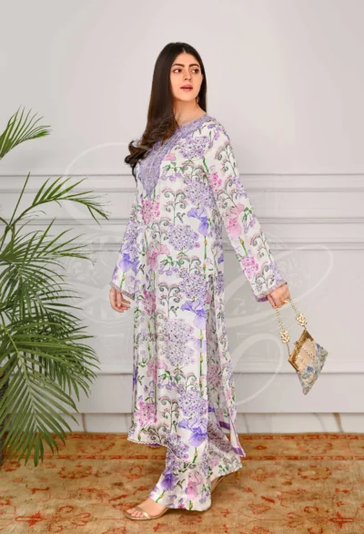 Lavender Printed Co Ord Set - Image 2