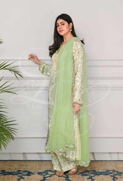 Lime Green Printed Co Ord Set - Image 2