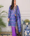 Purple Short Boxy Shirt With Silk Pants